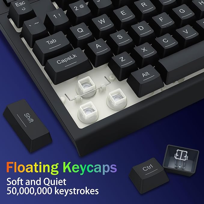 Redragon K524 75% Wired Gaming Keyboard, RGB Backlit, Whisper-Quiet, Black | Membrane Keyboard with Programmable Macro and Multimedia Keys, Anti-ghosting, Spill Resistant,Compact for Win/MAC/PS/Xbox