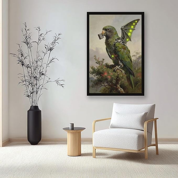 Framed Mechanical Fantasy Wall Art for Modern Living Room Industrial Sci Fi Decor Statement Piece 12x18in