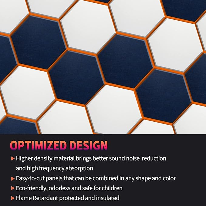 Mollywell Hexagon Acoustic Panels 14x12 - Reduce Echo & Reverb, Noise Blocking Wall Tiles for Kids Room & Studio, Lemon Green Sound Absorbing Panels
