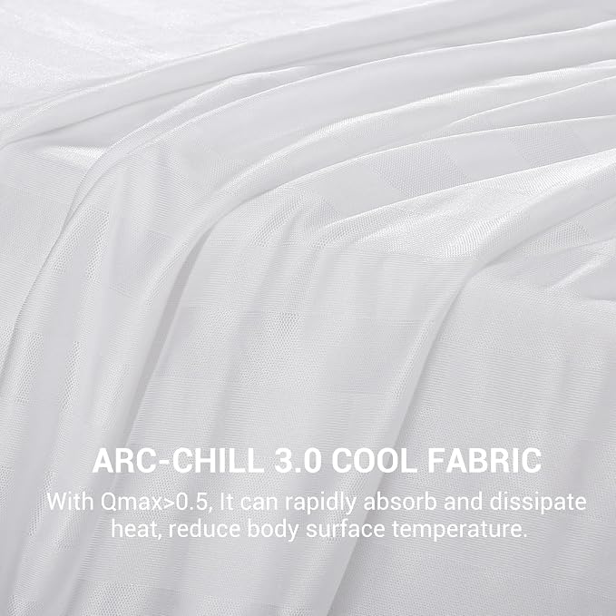 Elegear Double-Sided Arc-Chill® 3.0 Cooling Blanket for Hot Sleepers, White | Q-Max>0.5 Cooling Fabric, Absorbs Heat to Keep Body Cool, Lightweight Summer Blankets for Night Sweats & Menopause, 79"x86"