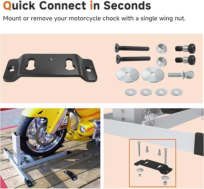 TK-3000 Trailer-Stop Adapter Kit, Compatible with Condor Pit-Stop/Trailer-Stop Wheel Chocks, Quick-Connect Floor Mount Bracket for PS-1500, CHCK-1500, 910-331, Heavy-Duty Steel Base