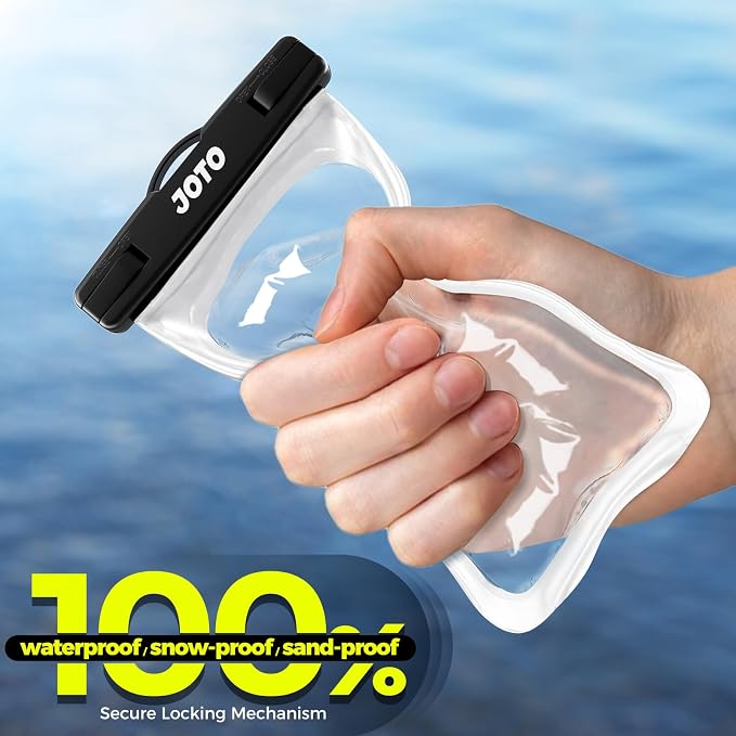 JOTO 2 Pack Universal Waterproof Phone Case for iPhone 17 Air 16 15 14 13 12 11 Plus Pro Max, IPX8 Cellphone Dry Bag XR X SE, Galaxy S23 S22 S21 S20+ S20 S10 Plus Note, Pixel up to 7" -Clear