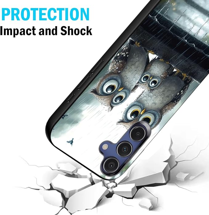 Designed for Galaxy A17 5G Phone Case,Slim Silicone Shockproof Protective Case for Galaxy A17 5G 6.7 inch,Cute Owl