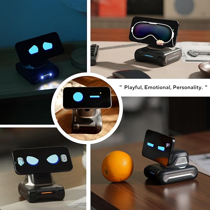 LOOI Robot-Starlight White-AI Desktop Companion,ChatGPT&Gemini Voice Interaction,Visual Understanding,Personality&Memory,10W Wireless Charging,Tech&Gadget Gift,Electronic pets,Toy,Geek,Desktop Setup