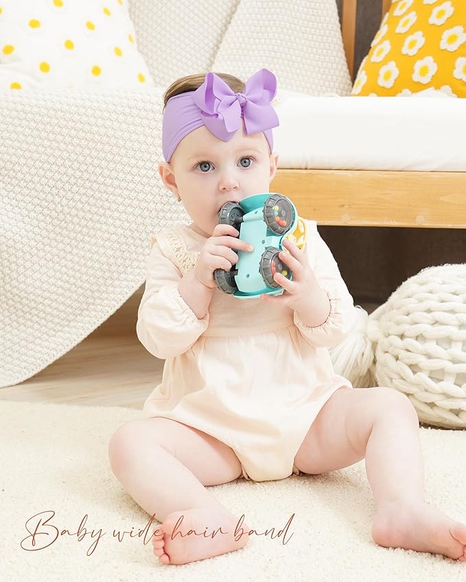 doboi 20pcs Baby Headbands and Hair Bows Set - 4 Inches Nylon Headbands with Bows for Newborns, Infants, Toddlers and Girls