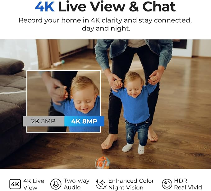 IMILAB 4K 8MP Security Camera Indoor, 360�� View Pet/Dog/Baby Camera with Xiaomi Home App, 2.4G/5G WiFi Plug-in Room Cam, Color Night Vision, Pet&Human Track, Two-Way Audio, No Subscription(C40)