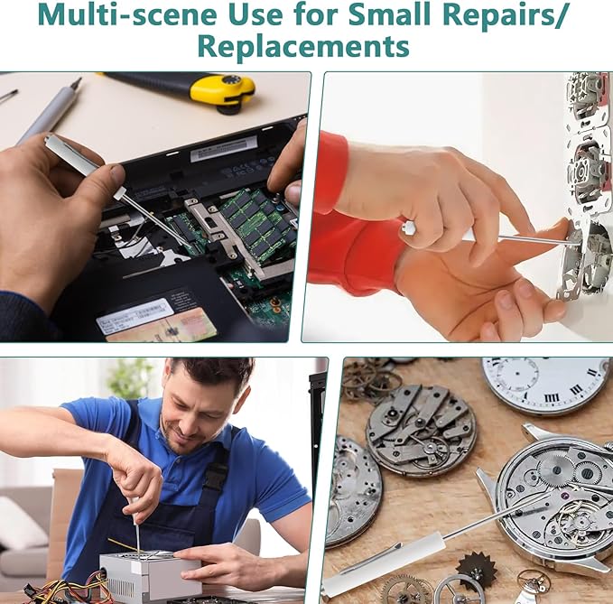 10 Piece Pocket Screwdriver Set with Magnetic Tip and Pocket Clip - Mini Tops and Clips - Ideal Repair Tool for Home, Office, Gadgets - Mechanics, Electricians, Technicians
