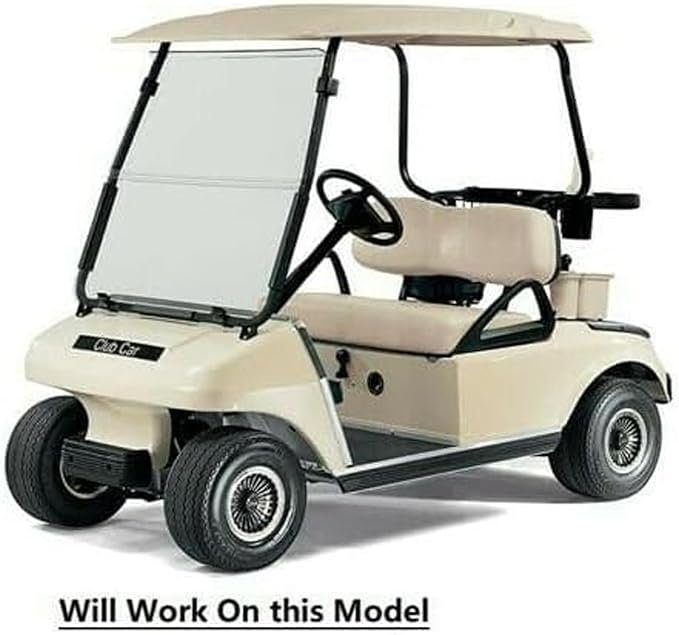 Huskey 2PCS Golf Cart Front Seat Covers for Club Car DS 2000.5 UP G&E Models Custom Two-Tone Black/Orange Diamond Stitching with Orange Piping, Marine Grade Vinyl Material, Staple on Design