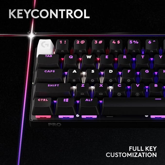 Logitech G PRO X 60% Wireless Gaming Keyboard (Tactile Optical) - Black | Lightspeed, ultra-compact TKL 60% mechanical, for Windows PC, LIGHTSYNC RGB, dual-shot PBT keycaps, optical switches