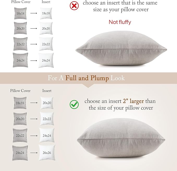 puredown® 18x18 Pillow Inserts, Feather Down Filled for Support, 1 Pack | Natural Feather Down, Choppable & Decorative, Down-Proof Cover, Throw Pillow Insert for Couch, Chairs, Bed, Sofa, Office