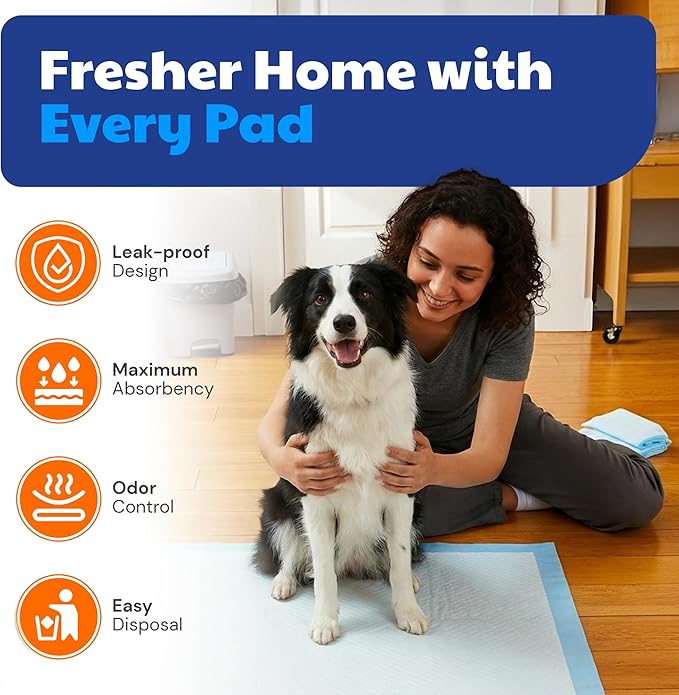 American Kennel Club Puppy Training Pads with Ultra Absorbent Quick Dry Gel – 22 x 22 Pee Pads for Dogs - 100 Count (Unscented)