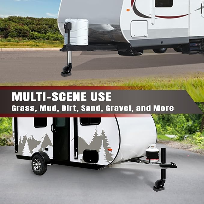 HOXWELL Rubber Wheel Dock for Trailer Tongue Jack, Suit for 6" Castor, Heavy Duty Wheel Dock 1 Pack for Cargo Camper RV Boat Roller Stopper, 6 in Caster Chock Easy to Store and Transport, Black