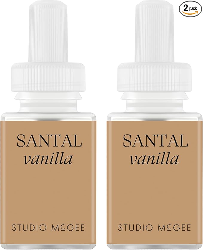 Pura x Studio McGee Home Scent Refill - Smart Air Diffuser - Up to 120-Hours of Luxury Fragrance per Refill - Home Essential - Clean & Safe Diffuser Fragrance - 2 Pack, Santal Vanilla