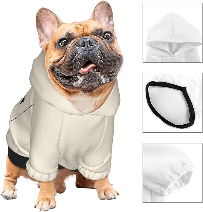 Dog Clothes, Custom Dog Hooded Sweatshirt, Personalized Pet Costume Robe Shirt with Text/Image/Club Name/Pet Shop Logo for Small Medium Large Dogs and Cats, CreamYellow, XXS