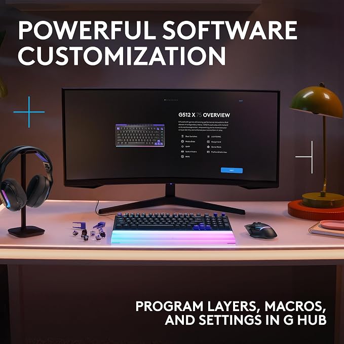 Logitech G512 X 98 TMR + Linear Switch Mechanical Gaming Keyboard - Black | Hot-Swappable 9x TMR Rapid Trigger + Linear Mechanical Switches, Gasket, PBT Keycaps, <8K, LIGHTSYNC RGB, for PC & Mac