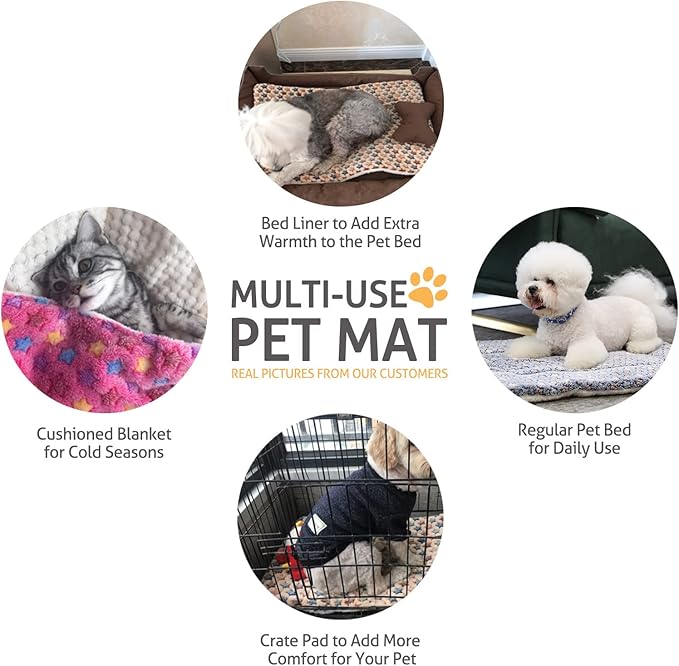 Mora Pets Dog Bed Crate Pad Ultra Soft Pet Bed with Cute Star Print Washable Crate Mat for Large Medium Small Dogs Reversible Fleece Dog Crate Kennel Mat Cat Bed Liner 29 x 21 inch Brown
