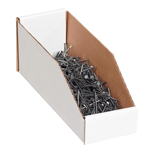 Box USA BBINMT424 Open Top Bin Boxes, 4" x 24" x 4 1/2", Oyster White (Pack of 50)