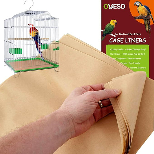 30PCS Bird Cage Liners - 13.8x13.8 Inch Leak-Proof Disposable Tray Pads for Parrots, Parakeets, Cockatiels, Lovebirds | Easy-Clean Cage Bottom Paper | Customizable Size