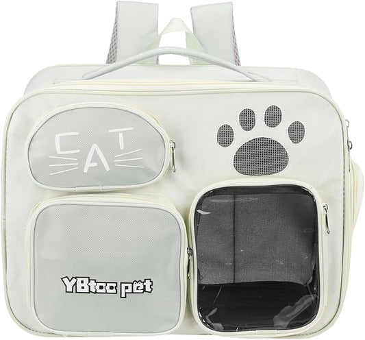 Cat Backpack Carrier, Breathable Dog Carrier Pet Supplies for Cats or Small Dogs Puppies, Intended for Hiking/Camping/Traveling (Gray, 16"x10"x12")