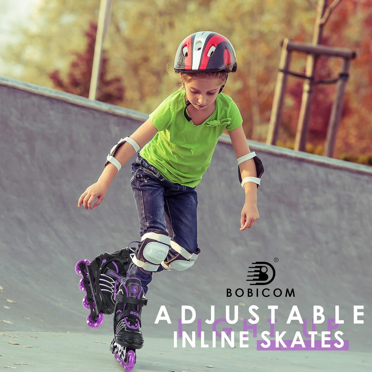 Skiennix Adjustable Inline Skates - Full Light-Up Wheels for Kids & Adults | Outdoor Fun for All Ages