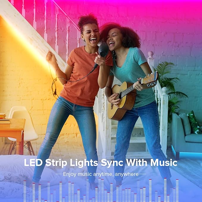 BTF-LIGHTING RGBW Bluetooth Music APP 65.6FT LED Strip Lights RGB+ Warm White 3000K 4 Colors in 1 LED Color Changing Lights Strip for Bedroom, Desk, Home Decoration, with Remote and 12V Power Supply