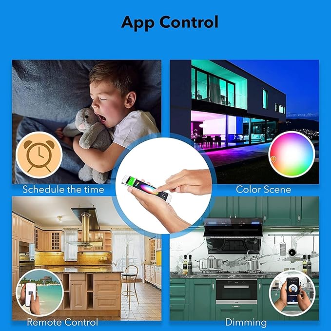 Smart Under Cabinet Lights for Kitchen Counter or Closet Lighting, Hardwired or Plug in, 2700-6500K Adjustable RGB Color Changing,Compatible with Alexa, Google 2-Pack (2-Bar 18 Inch)