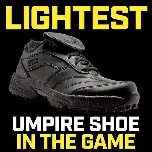 3N2 Reaction Lo Men's Baseball Umpire Shoes - Lightweight Leather Design for Softball & Baseball - Black