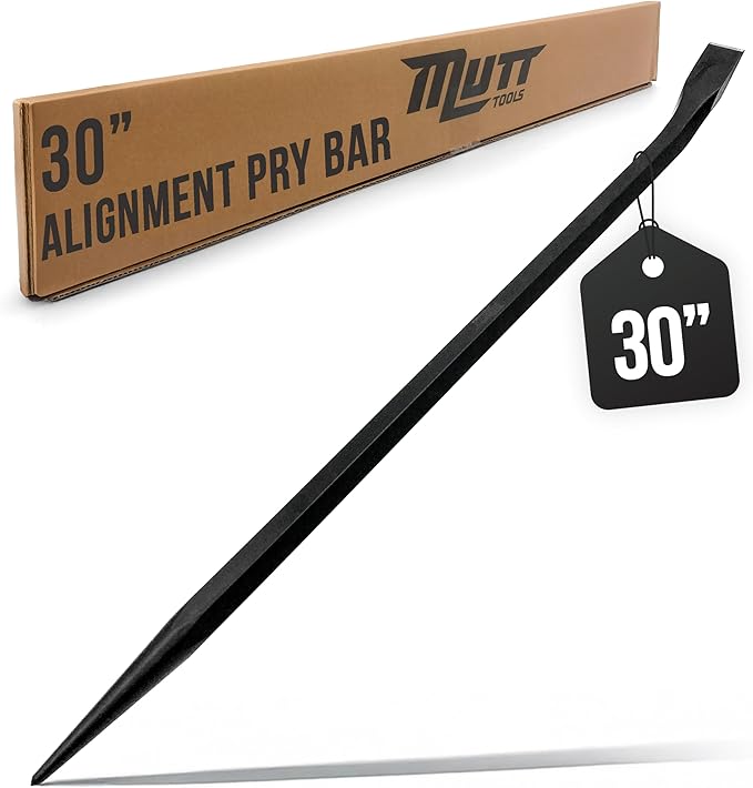Mutt Tools 30 Inch Heavy Duty Alignment Pry Bar – Professional-Grade Sleever Bar – For Line-Up & Spud Work – Ideal for Ironworkers, Construction, & Industrial Use
