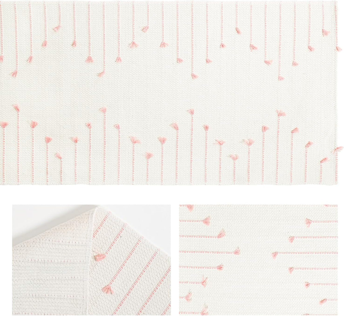 Artoid Mode Pink Boho Table Runner for Farmhouse Rustic，Seasonal Holiday Macrame Burlap Kitchen Dining Table Decoration for Home Party Decor 12x72 Inch
