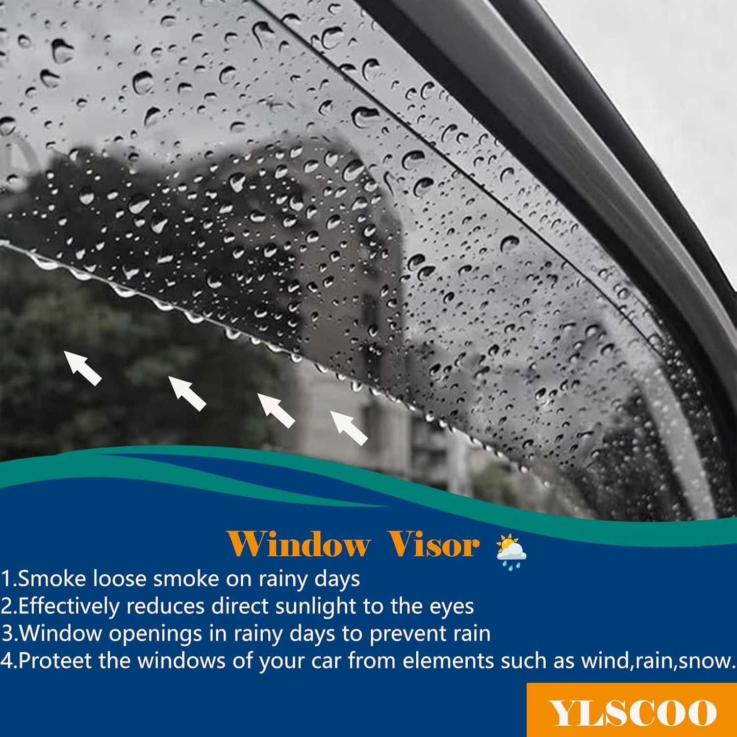 Window Visors Rain Guards fits 2021-2025 Grand Cherokee L, Out-Channel Window Wind Deflectors Vent Shades Accessories, Dark Smoke 4 Pcs, 2022 2023 2024 (only Grand Cherokee L)