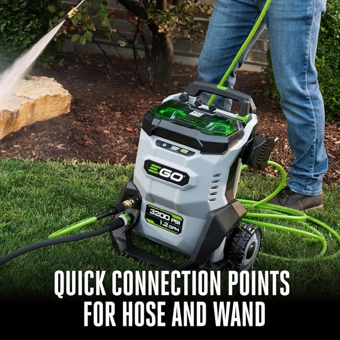 EGO Power+ Electric Pressure Washer, 3200 PSI Power Washer, Includes (2) 56V 6.0Ah Batteries and Charger - HPW3204-2