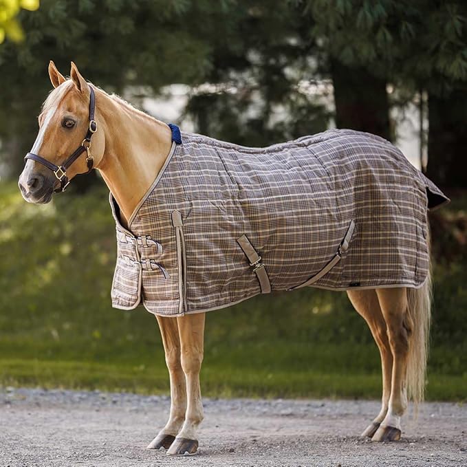Country Pride Highland 1200D Lightweight Stable Blanket (74, Tan Plaid)