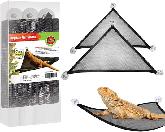 2PCS Bearded Dragon Hammock Reptile Hammock for Bearded Dragon Tank Accessories,Breathable Mesh Reptile Bed and Rest for Geckos Lizards,Snakes,Chameleon,Fish
