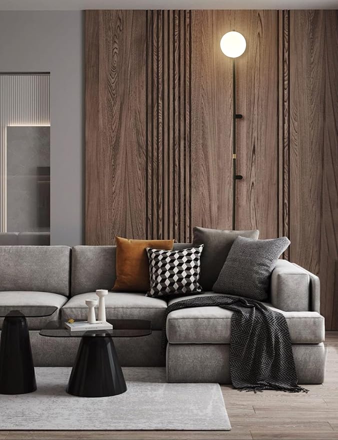 Modern Plug in Wall Sconce Globe Shade Indoor Wall Light, LED Wall Mounted Lamp with Plug in Switch, Wall Lamp for Bedroom Living Room Study Hallway Bedside etc.