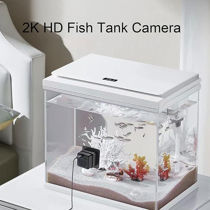 Yoidesu 2K HD Fish Tank Camera, with 140 Wide Angle Anti Glare, Aquarium Camera with AI Motion Detection, WiFi Fish Tank for Reptile Terrarium Monitoring