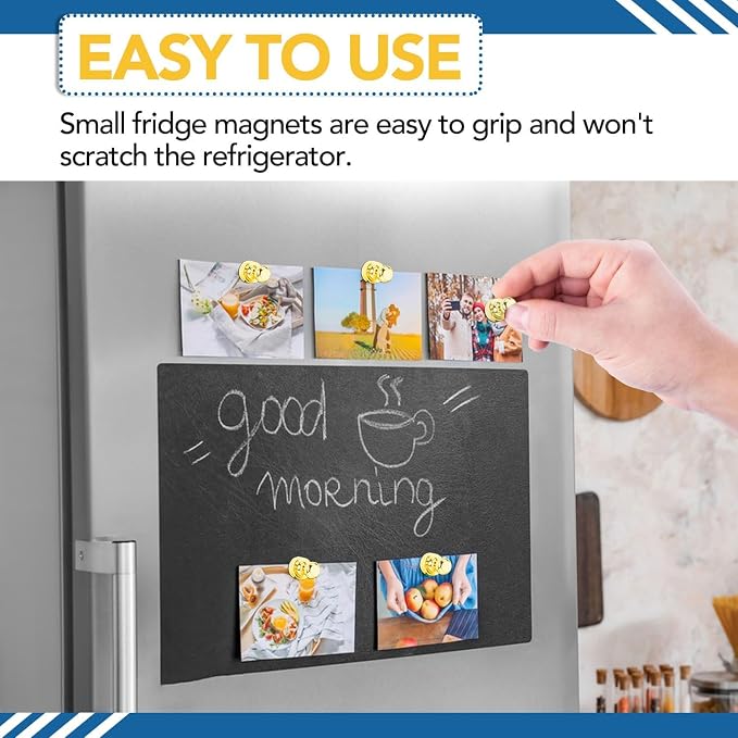 LOVIMAG Fridge Magnets 20Pcs, Magnet for Refrigerator Whiteboard, Gold | Small Strong Neodymium Metal Cute Push Pin for Classroom, Kitchen, Accessories Decorative, Office, Calendar