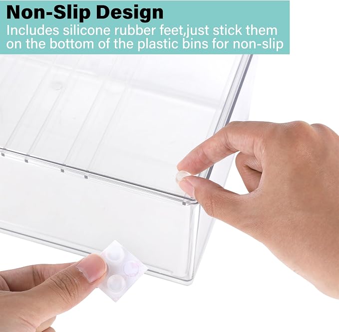 Prsildan Acrylic Makeup Organizer Stackable Clear Storage Drawers for Baby Bottles Desk Organizers for Countertop Vanity Nursery Adjustable Modular System for Cosmetics Jewelry