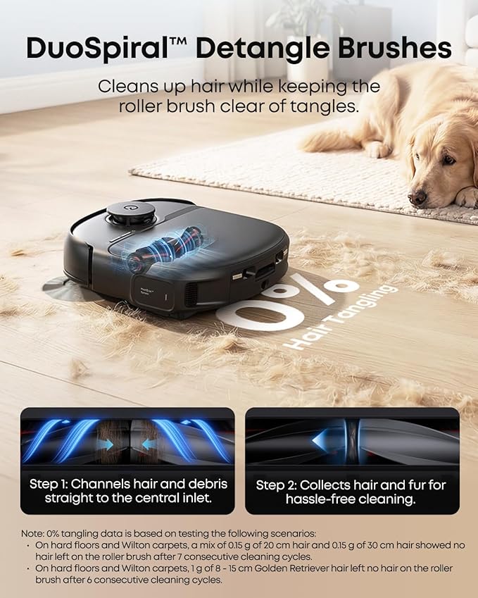 eufy C28 Robot Vacuum and Mop Combo, 15,000 Pa, HydroJet Roller Mop | Upgraded from X10 Pro, Zero-Tangle for Pet Hair, Auto Mop Washing&Drying, Self-Emptying&Refilling 2026 New