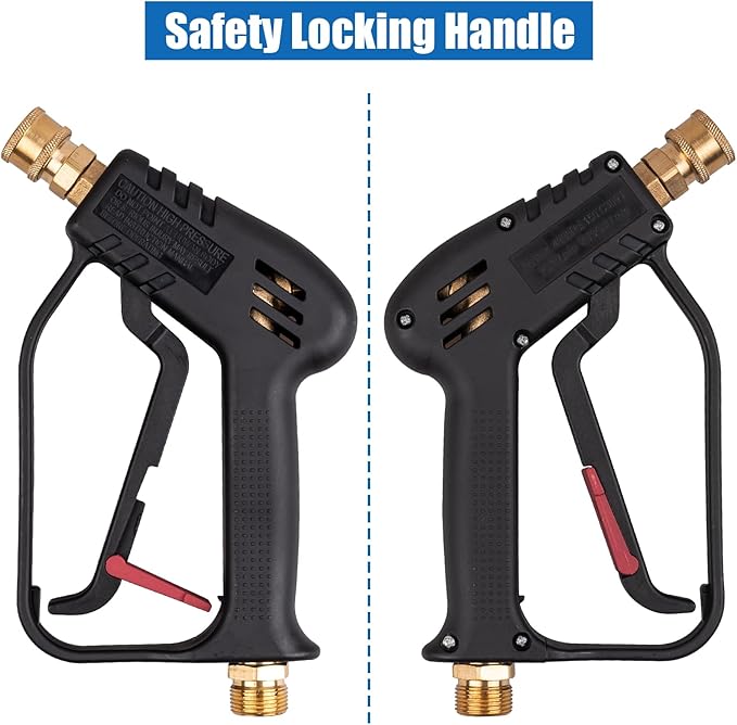 Pressure Washer Gun, Max 4000 PSI with 5 Colorful Nozzles, 1/4" Quick Connect Nozzles, Applicable to M22-14 Threaded Interface