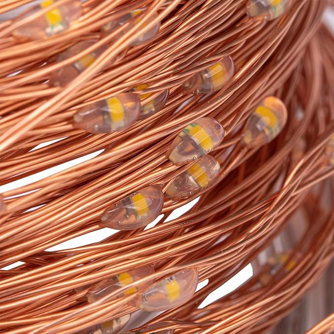 AWQ 200 LED 66 FT Copper Wire String Lights 8 Modes LED Fairy String Lights USB Powered with Remote Control for Christmas Tree Wedding Party Home Decoration