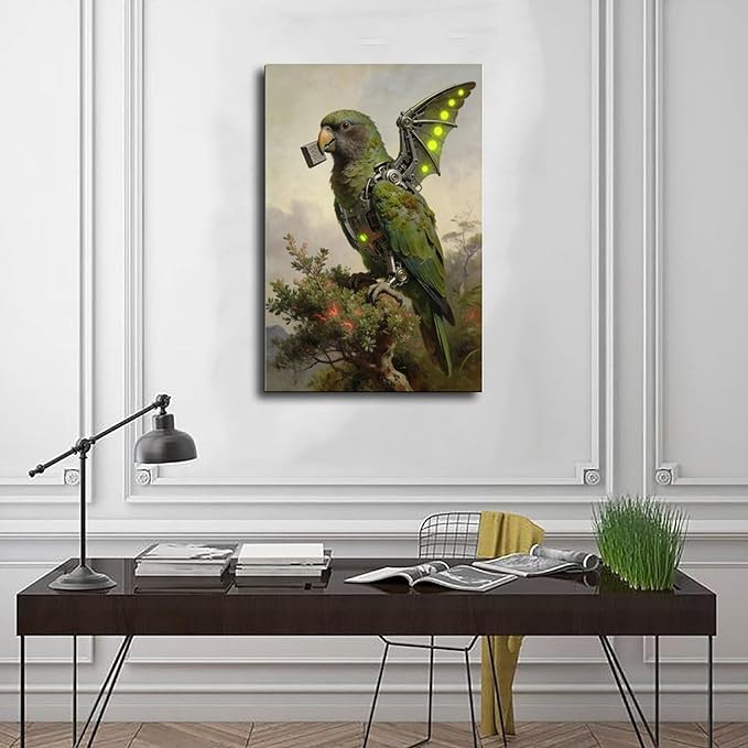 Framed Mechanical Fantasy Wall Art for Modern Living Room Industrial Sci Fi Decor Statement Piece 20x30inch(50x75cm)
