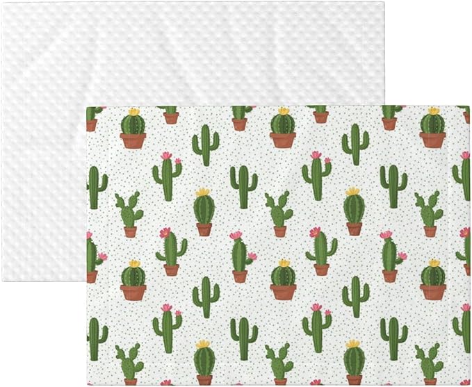 Reversible Pet Blanket for Sofa Protection Pet Comfort, Cactus Floral Bloom Flower Summer Tropical Watercolor, Double Sided Design with Cozy Nubby Nap Side and Durable Smooth Play Side