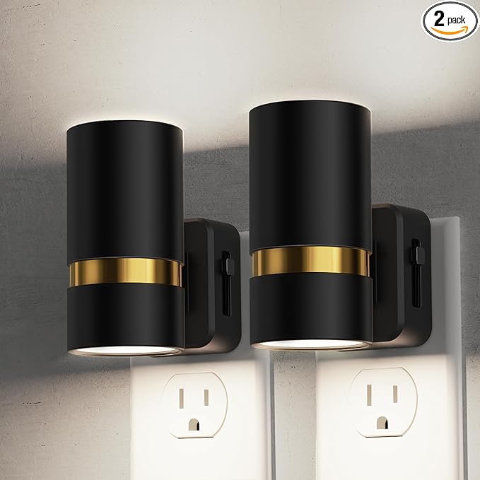 L LOHAS LED Night Lights Plug into Wall, Dusk to Dawn, Daylight White 5000K, Dimmable Night Light, 0-100LM, Modern Night Light for Bedroom, Hallway, Stairs, Kitchen, 2 Pack