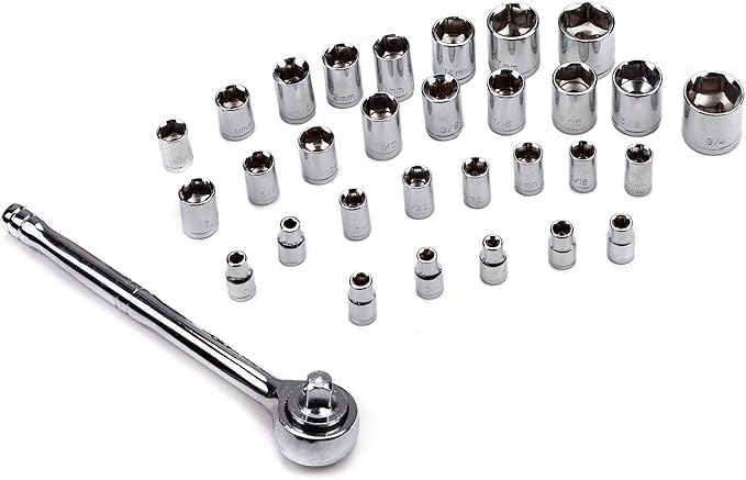 CARTMAN 123 Piece Socket Wrench Set Auto Repair Tool Set Toolbox Storage Case General Household Tool Kit Perfect for Homeowner Diyer Handyman