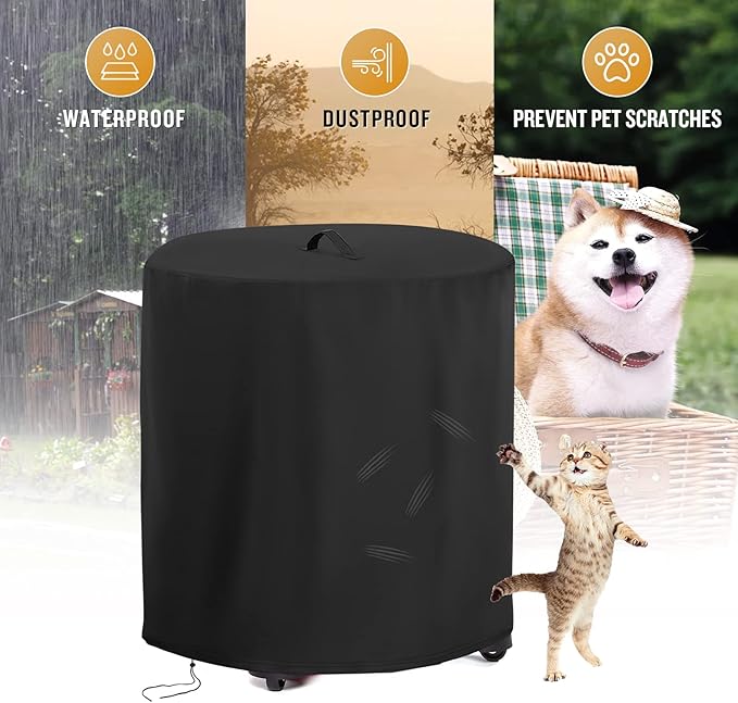 Kingling Cover for Shop Vac, Wet and Dry Shop Vacuum Cleaners Dust Cover Protection for 6 Gallon Shop Wet Dry Vacuums Black - 16''D x 20.8''H