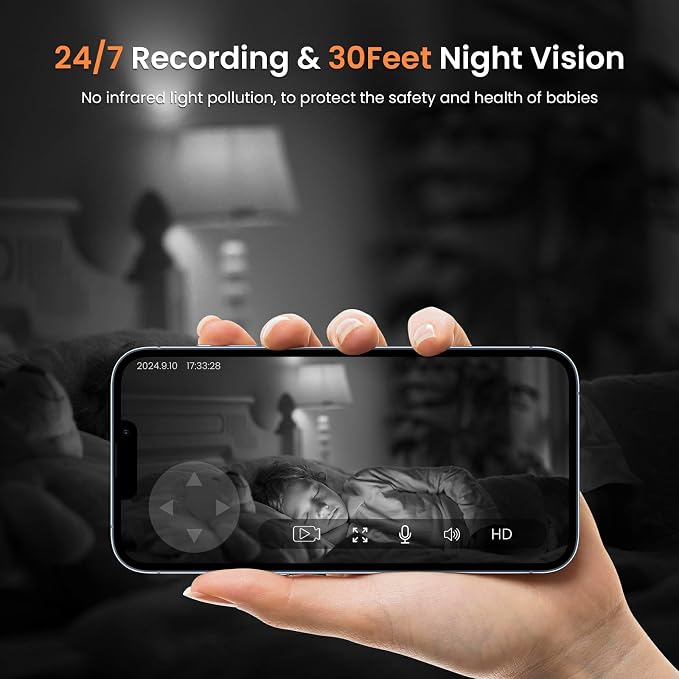 Indoor Security Cameras, Alexa Camera for Baby/Elderly/Pet Monitoring | AI Smart Detection & Alarm, 2-Way Audio, Night Vision, 2.4G WiFi App Control, Cloud & SD Card Storage, 3 Pack