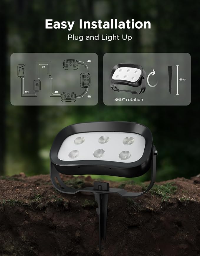 Govee Outdoor Tree Lights 3-Pack, RGBWIC LED Landscape Lighting | Outdoor Lights for Yard Garden Patio, 66 Scene Modes for Holiday Party and Event, App Control, Google Assistant, Matter