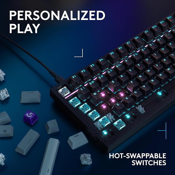 Logitech G316 X 98 Mechanical Gaming Keyboard (Tactile) - Black | Hot-Swappable Tactile Mechanical Switches, Gasket Design, PBT Keycaps, <8Khz, LIGHTSYNC RGB, Dot-Matxix LED Display, USB-C