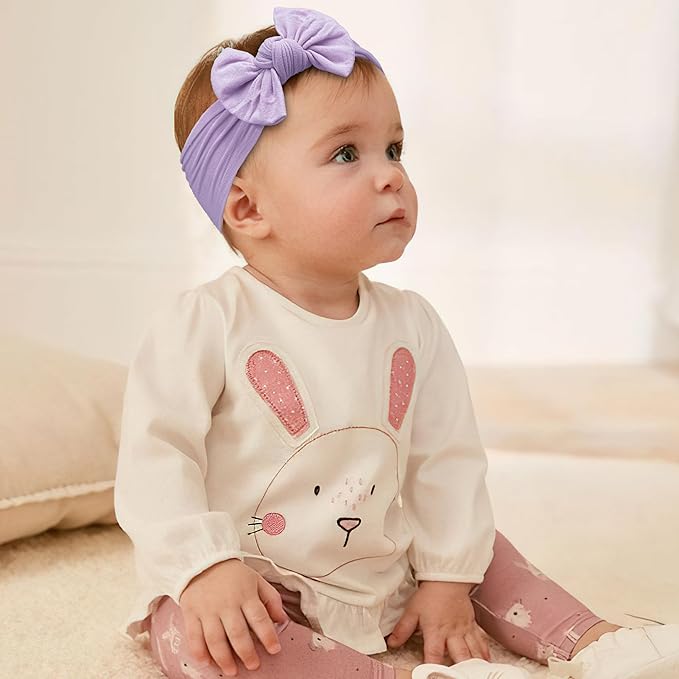 kangaroo 25 Colors Baby Girl Headbands 4 inches Hair Bows Super Soft High Stretchy Hair Turban Head Wraps Headbands for Infant Newborn Toddlers Girls and Kids
