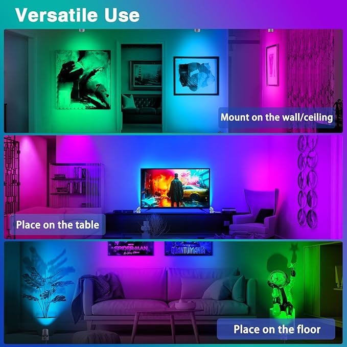 6W RGBW Uplighting Indoor Color Changing Up Lights Indoor with Remote Dimmable LED Spot Lights for Home Aluminum Accent Lighting for Party Plant Decor with 5.9 FT Plug Cord, 2 Pack